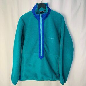 VTG PATAGONIA Jacket Adult Large Teal Fleece Synchilla Glissade Pullover Retro